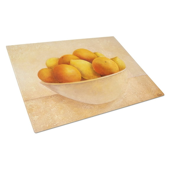 Oranges & Lemons in a Bowl Glass Cutting Board Large
