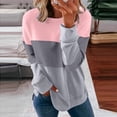 thumbnail image 2 of MIDCKE Womens Color Block Printed Sweatshirts Casual Long Sleeve Pullover Tops Oversized T Shirts(Z#01-Pink,M), 2 of 4