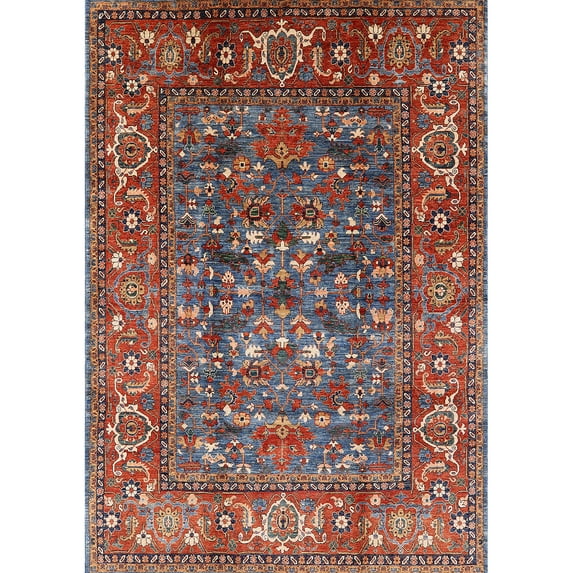 Ahgly Company Machine Washable Indoor Rectangle Industrial Modern Fire Brick Red Area Rugs, 6' x 9'