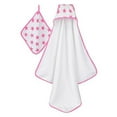 thumbnail image 2 of aden + anais Muslin Hooded Towel & Washcloth Set, Hide & Sea (Discontinued by... (Fluro Pink, one size), 2 of 2
