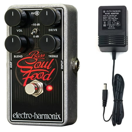 Electro-Harmonix BASS SOUL FOOD Transparent Overdrive Bass Guitar Pedal with Power