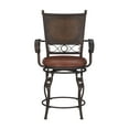 thumbnail image 4 of Powell Big & Tall Copper Stamped Back Counter Stool with Arms, Bronze with Brown Fabric, Includes 1 Stool, 4 of 10