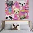 thumbnail image 2 of FREEAMG Tapestry Wall Hanging Cute French Bulldog Pink Donuts Tapestry Decorative Wall Tapestries Wall Art Wall Blanket Bedding Tapestry for Bedroom Living Room Dorm Home Decor 80x60 inch, 2 of 7