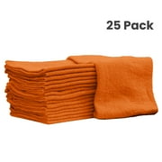 Auto-Mechanic Shop towels, Rags by Nabob Wipers 100% Cotton Commercial Grade Perfect for your Home Garage & Auto (12x12 inches, 25 Pack, (Orange)