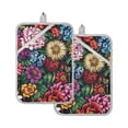 thumbnail image 7 of Yayeee Pot Holders Kitchen Heat Resistant with Pockets 7"x9.8" Cotton Oven Cooking Hot Pads, Vibrant Flowers Pattern, 7 of 7