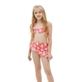 thumbnail image 4 of Uccdo Toddler Girls Summer Bikini Set Swimsuits Kids Princess Floral Print Bathing Suits Swimwear Beachwear 7-11Y, 4 of 5