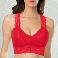 thumbnail image 2 of Wdgfv Women Bra Floral Lace Bralette Padded Breathable Racerback Lace Bra Red S, 2 of 5