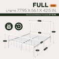 thumbnail image 7 of Einfach Full Bed Frame, Metal Platform Bed with Vintage Headboard, No Box Spring Needed, Heavy Duty, White, 7 of 7