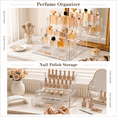 thumbnail image 5 of Makeup Organizer for Vanity with Drawer, 3-Tier Perfume & Skincare Display Stand, Countertop Storage for Nail Polish, Spices, Figures & Beauty Essentials, Clear, 5 of 9