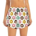 thumbnail image 3 of Uemuo Colorful Donuts Pattern Women's Athletic Shorts High Waisted Running Shorts with Liner Pockets Gym Elastic Workout Shorts-Medium, 3 of 9