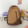 thumbnail image 4 of Nylon Backpack Large Capacity Vintage College Style | Breathable Air Cushion Straps | 15.6" Laptop Compartment | Waterproof Durable | Multiple Pockets | 46x31x17cm | Pink/Brown, 4 of 6
