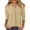 Khaki, variant on Rvasteizo Womens Summer Short Sleeve V Neck Blouses Shirts Solid Color Linen Long Sleeve Open Top