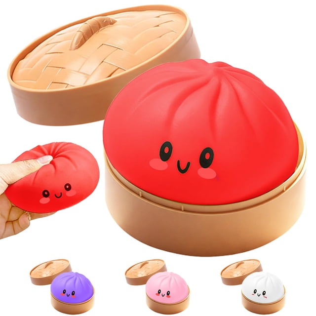 Pelota antiestrés de dumpling Dufricen, juguete sensorial antiestrés rojo