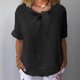 thumbnail image 1 of mfyjkho Tops Bohemios Para Mujer, Blusas/Camisetas Informales De Verano Para Mujer, De Color Liso, Con Solapa Y Manga Corta Tops Para Salir M, 1 of 6