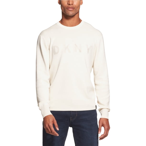 Suéter de punto DKNY con Cuello redondo y Logo para hombre blanco hueso XXL