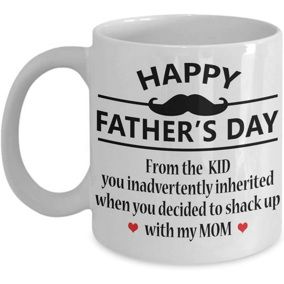 Dear Bonus Dad Mug Happy Father's day From The Kid You Inadvertently Inherited Coffee Mug Gift Idea For Men Him Step Dad Father Tea Cup Father's d