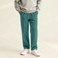 thumbnail image 5 of uikmnh Boys Casual Corduroy Pants Elastic Waist Drawstring Loose Fit Wide Leg Palazzo Trousers with Pockets for Kids Color:Mint Green,Size:5-6 Years, 5 of 8
