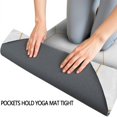 thumbnail image 3 of White Gold Geometric Marble Hot Yoga Mat Towel Non Slip for Hot Yoga - Quick-Drying Yoga Mat Cover with 4 Corner Pockets with Travel Bag - Hot Yoga Towel Non Slip 74"x26", 3 of 6