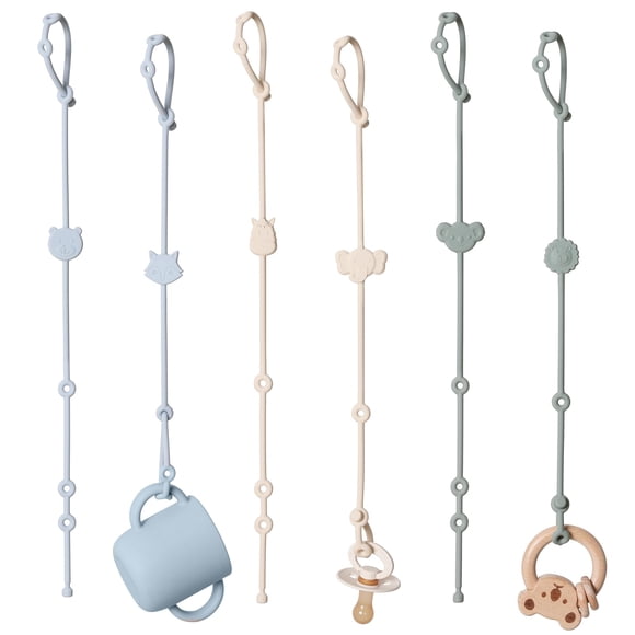 Toy Straps ROCCED para bebé, silla alta de silicona, 6 unidades