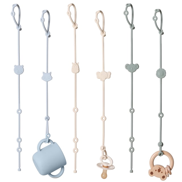 Toy Straps ROCCED para bebé, silla alta de silicona, 6 unidades