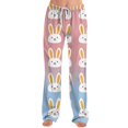 thumbnail image 5 of Easter Pajamas Pants Men Stretch Waist Drawstring Casual Sleepwear Cute Rabbit Print Soft Wide Leg Pants (Light Blue,3XL), 5 of 7