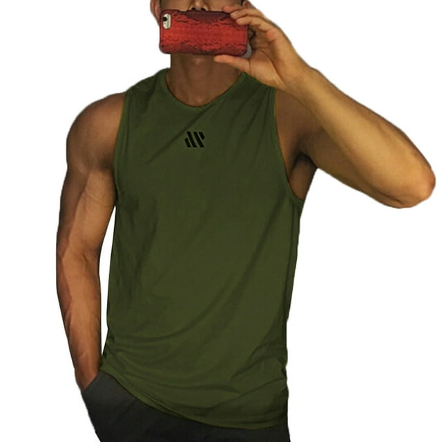 Gupgi Male Street Style Tank Quick-Dry Running Vest Fitness Training Undershirt