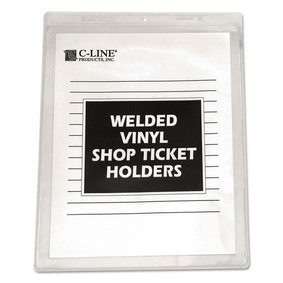 C-Line Clear Vinyl Shop Ticket Holders, Both Sides Clear, 15 Sheets, 8 1/2 x 11, 50/BX (80911)