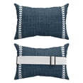 thumbnail image 6 of Navy Blue Outdoor Pillows for Chaise Lounge Chair Waterproof Lumbar Pillows with Insert&Adjustable Strap Beach Headrest Pillow Traditional Rustic Minimalist Striped Pattern Pool Pillow 11"x16", 6 of 9