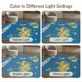 thumbnail image 7 of ODIKA 8'x10' Washable Area Rug Large Cartoon Map Featuring Continents Wildlife Compass Playroom for King Size Bedroom Under Bed, Master Suite, Non-Shedding, Easy Care, 7 of 7