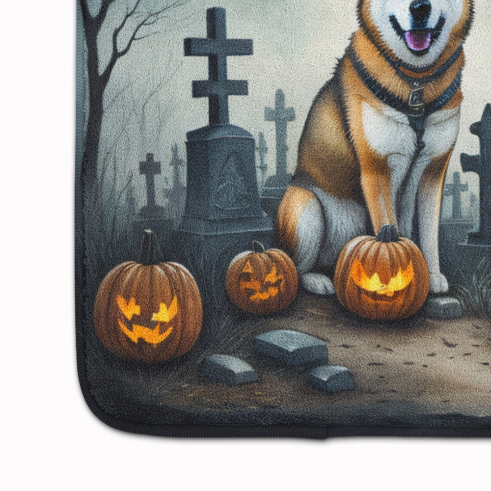 Akita Spooky Halloween Memory Foam Kitchen Mat 27 in x 19 in