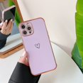 thumbnail image 5 of DEFBSC Electroplating Cute Case for iPhone 12 Pro Max, Soft TPU Bumper Protective Plating Case Clear Heart Case, Ultra, 5 of 5