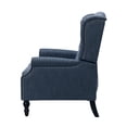 thumbnail image 5 of Comfy Upholstered Accent Reclining Chairs, Fabric Recliner Chair, Lounge Armchair, Push Back Single Sofa Chair with Foldable Footrest & Wood Legs, for Living Room, Bedroom, Navy Blue, 5 of 9