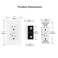 thumbnail image 5 of White GFCI Outlet 15Amp 20PK,Nineleaf White Outlets Receptacles,GFI Electrical Outlet with LED Indicator,Weather Resistant,Ground Fault Circuit Interrupters,120V,Wall Plates and Screws Included,ETL, 5 of 7