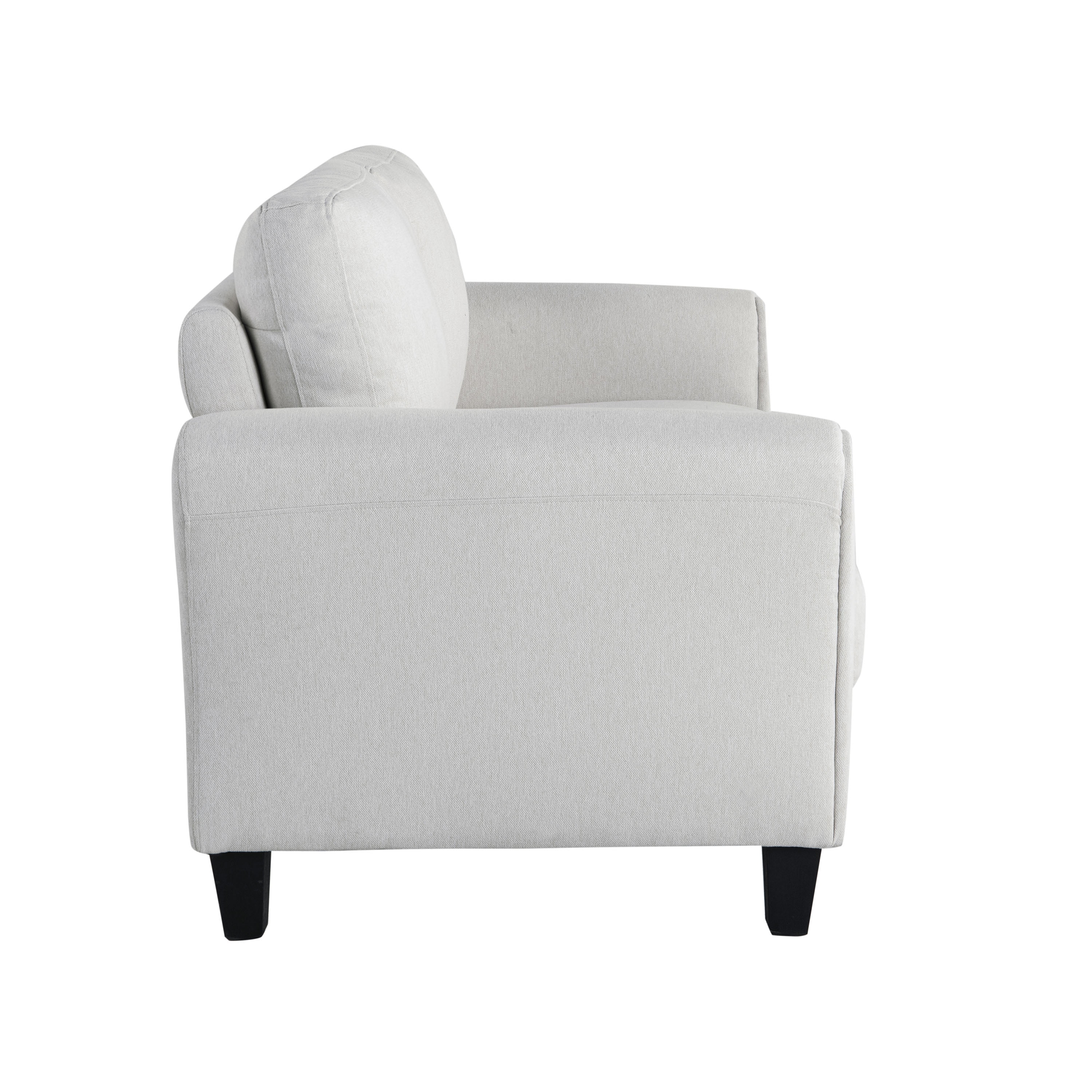 Lifestyle Solutions Alexa Loveseat with Rolled Arms, Oyster Fabric