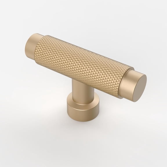 ABCISI 10 Pack Knurled Kitchen Cabinet Knobs Dresser Knobs Drawer Knobs, Single Hole Cabinet T Shaped Bar Pull Handles for Kitchen Wardrobe Cupboard, Gold