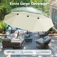 thumbnail image 3 of Alpha Joy 13x6.5ft Double-Sided Extra Large Outdoor Patio Market Rectangle Umbrella with Crank Handle, Ivory, 3 of 6