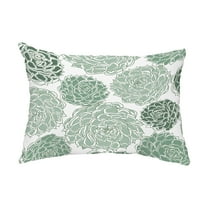 Simply Daisy, 14" x 20" Olivia Green Floral Decorative Outdoor Pillow
