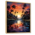 thumbnail image 2 of Designart "Mosaic of Orange Palms A Unique Perspective VII" Floral Floater Framed Wall Decor, 2 of 7