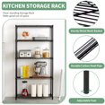 thumbnail image 4 of SYTHERS 5-Shelf Metal Storage Rack, 36"x 70"x 14" Wire Shelving Unit with Wheels, Bakers Rack Heavy Duty Kitchen Organizer Shelf, Capacity for 180 lbs, Black, 4 of 8