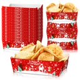 thumbnail image 1 of Paquete de 60 suministros para fiestas navideñas, platos navideños, bandejas de papel para servir alimentos, bandejas de papel, barquitos de papel para alimentos, bandejas de papel para alimentos en c, 1 of 5