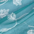 thumbnail image 4 of 2 Panel Sheer Curtains, Grommet Top Leaf Embroidery Faux Linen Textured Voile Curtains, 4 of 9