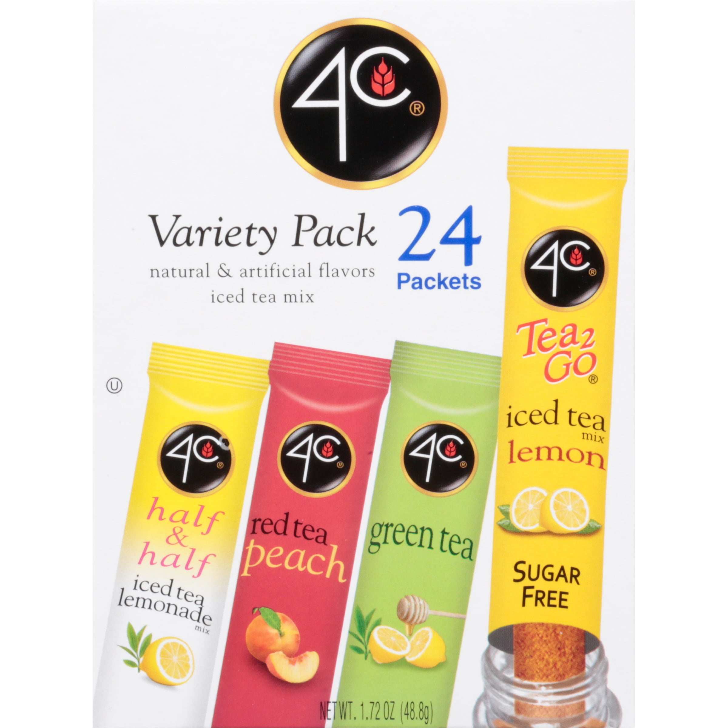 4C Totally Light 2 Go Sugar-Free Low Calorie Drink Mix, Variety