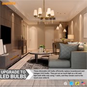 Sunlite LED CA12 Clear Chandelier Light Bulb, 7 Watts (60W Equivalent), 500 Lumens, Dimmable, Medium E26 Base, Title-20 Compliant, 90 CRI, ETL Listed, 2700K Soft White, 6 Pack