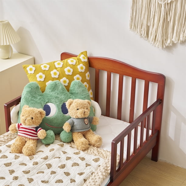 Ktaxon Baby Toddler Bed Solid Wood Bedroom Furniture with Safety