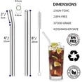 thumbnail image 3 of 8 Pcs Reusable Glass Straws, 8"x8mm Eco-friendly Drinking Straws for Smoothie, Milkshakes, Tea, Juice, Cocktail Straws, Multi-Color Mixed (8Pcs Bent), 3 of 7