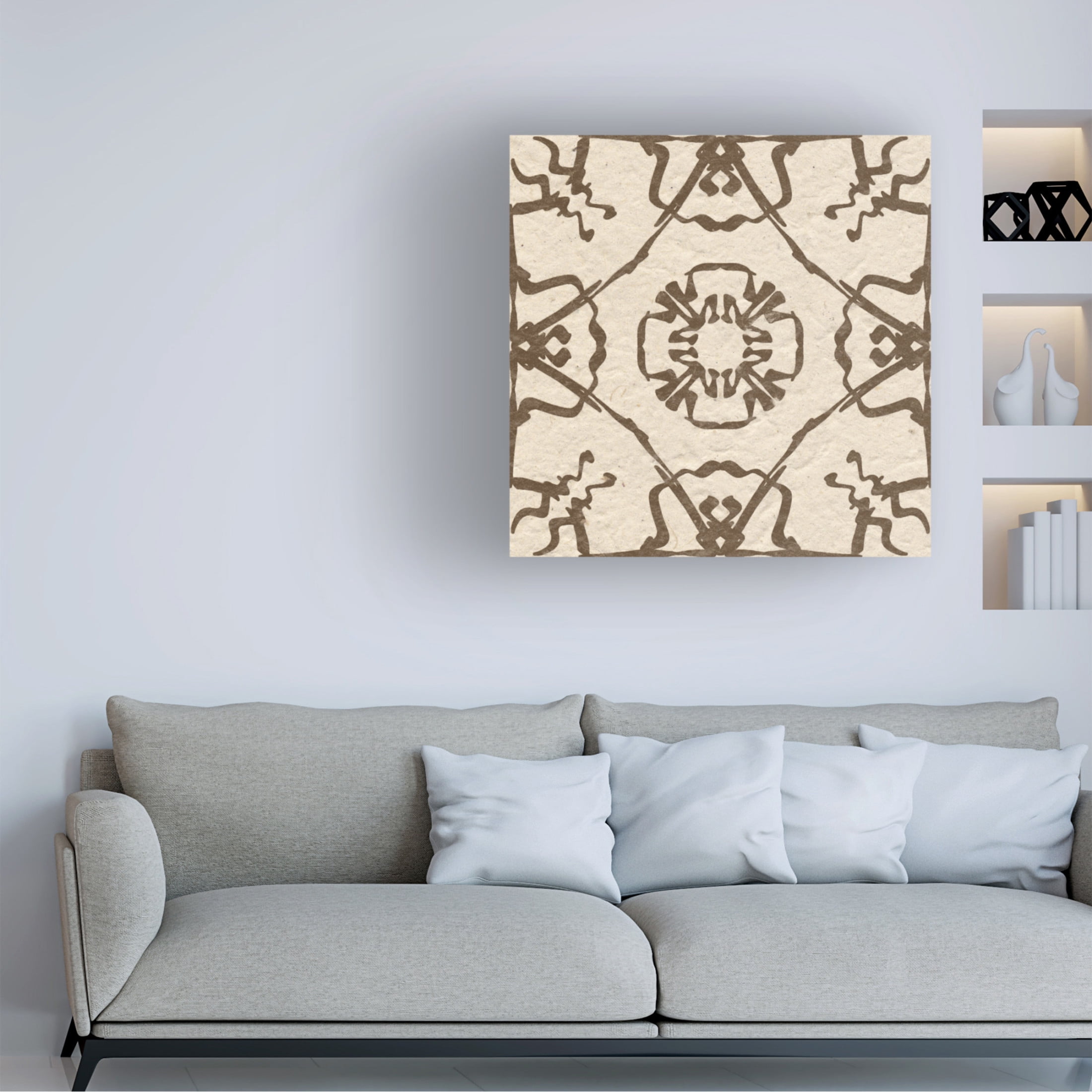 Trademark Fine Art Alonzo Saunders  Motif on Cream I Canvas Wall Art