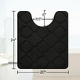 thumbnail image 2 of Smiry U-Shaped Memory Foam Bathroom Rugs 24x20, Ultra Soft and Absorbent Toilet Rugs, Non-Slip Machine Washable Contour Mats, Black, 2 of 8
