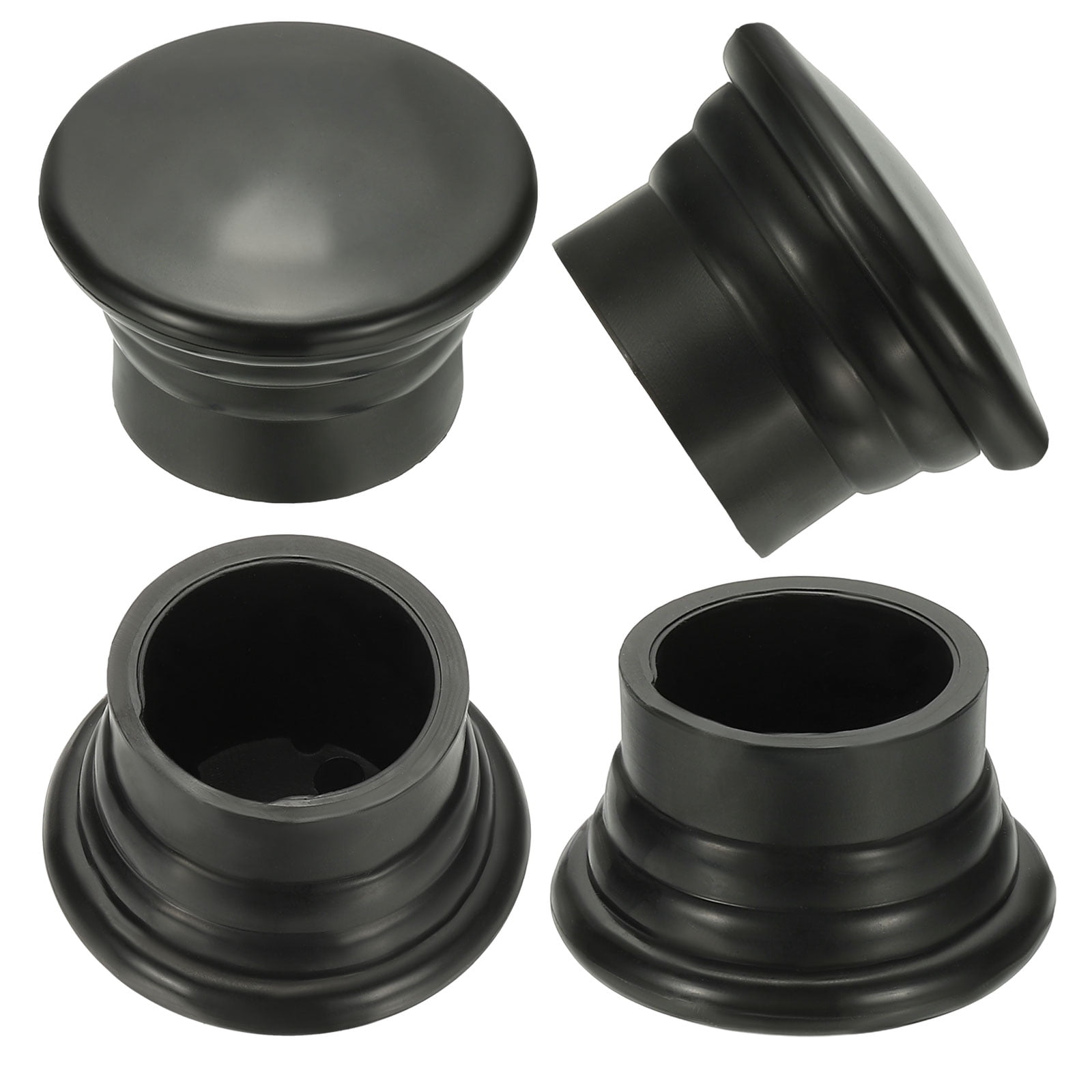 Unique Bargains Curtain Rod Ends Plastic Drapery Rail Pole Head Cap 26mm Black