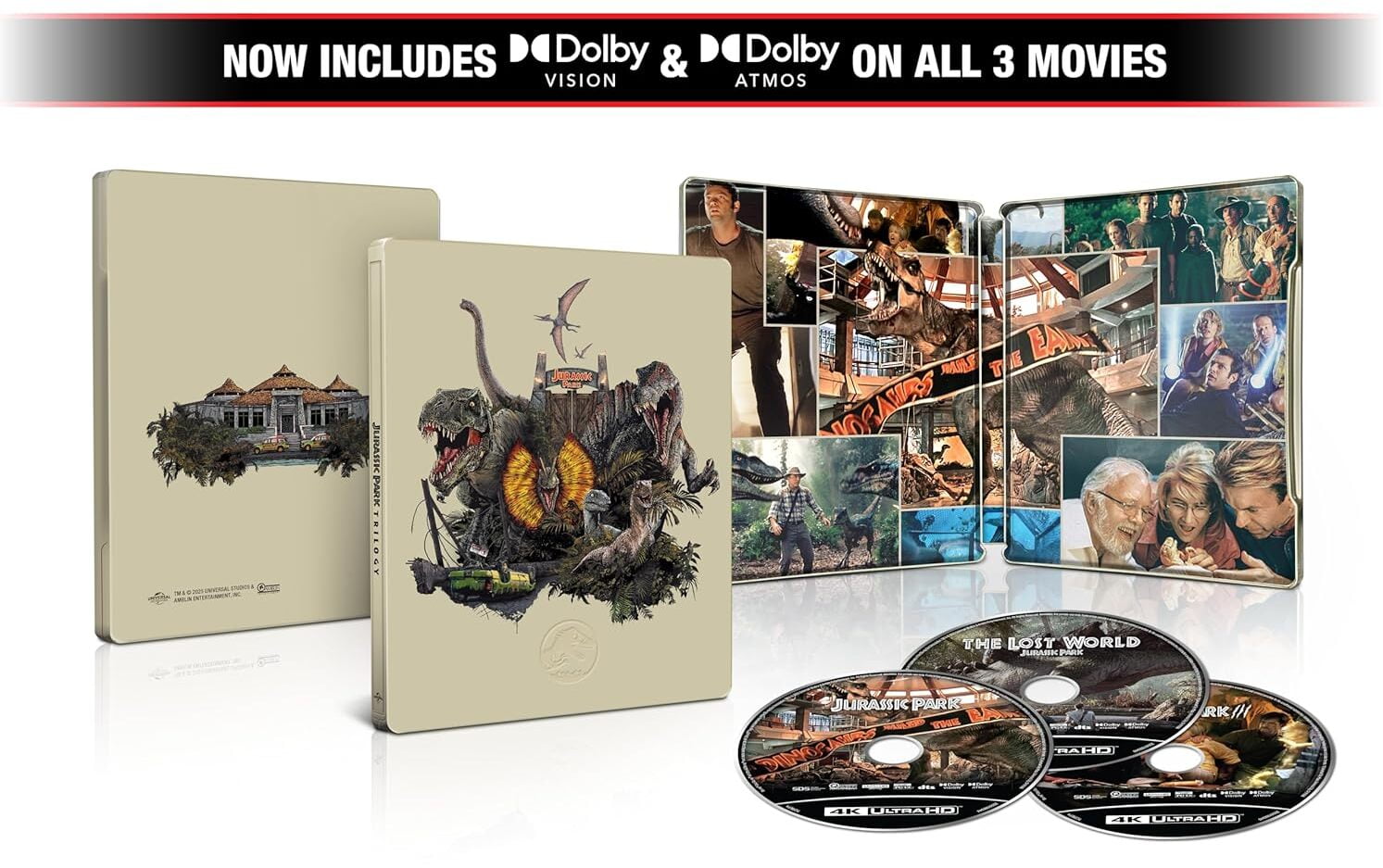 Jurassic Park Trilogy (Jurassic Park / The Lost World: Jurassic Park / Jurassic Park III) (Limited Edition Steelbook) (4K Ultra HD + Digital Copy)