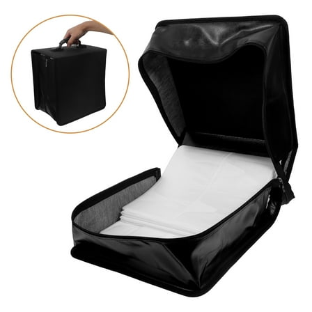 SEWCHICS Black PU CD DVD Storage Binder with 500 Disc Capacity Portable Organizer Case for Media